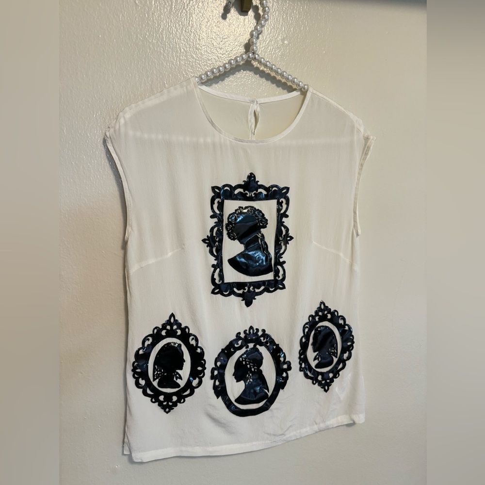 Dolce & Gabbana Silk Frame Blouse